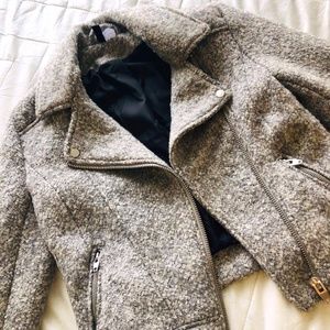 H&M Cropped Grey Wool Coat